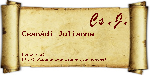 Csanádi Julianna névjegykártya