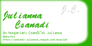 julianna csanadi business card
